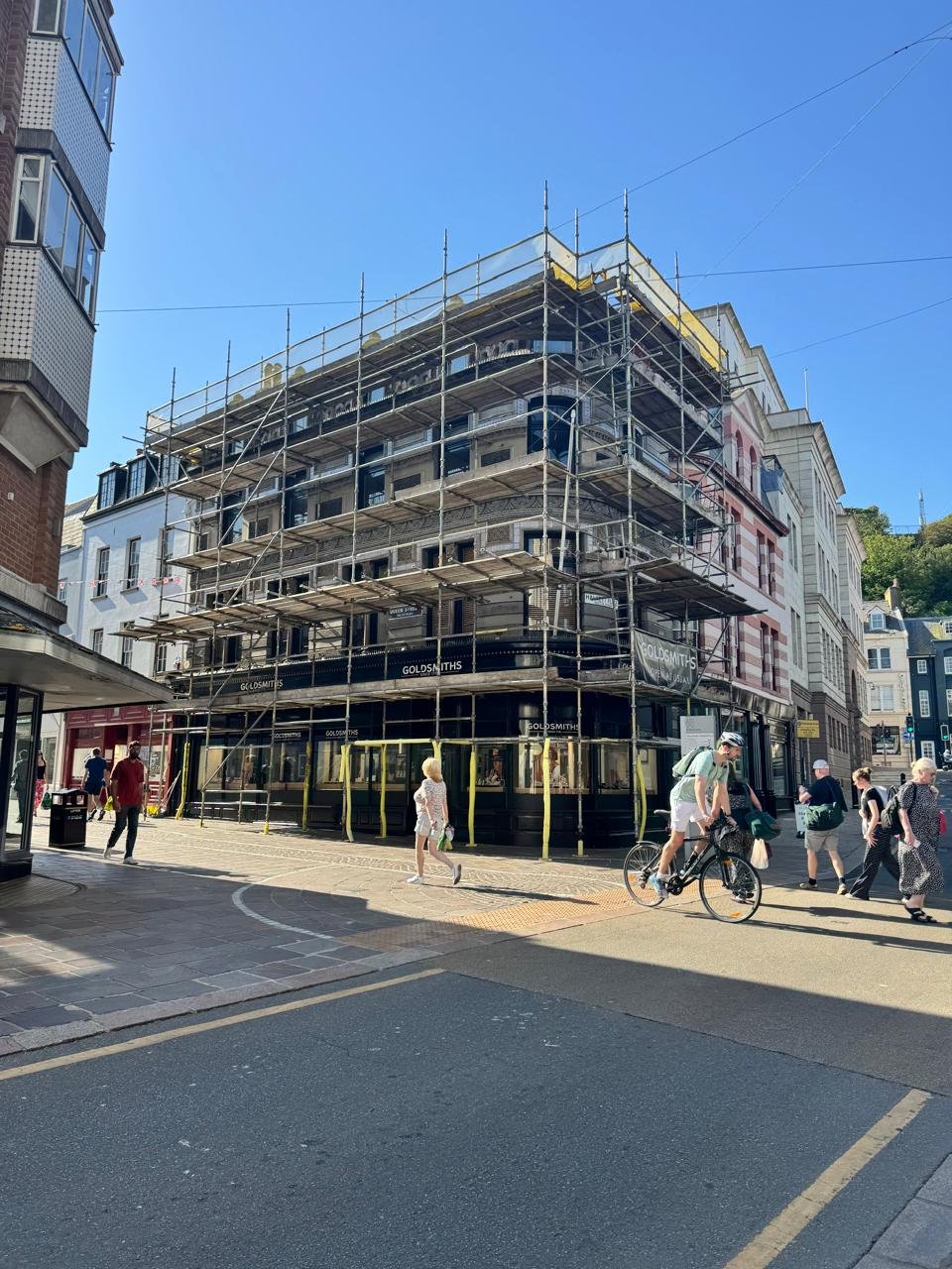 Scaffolding on a Jersey project